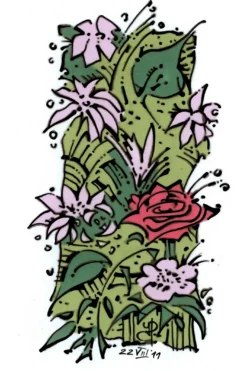 Κοντομάνικη Μπλούζα Λουλούδια