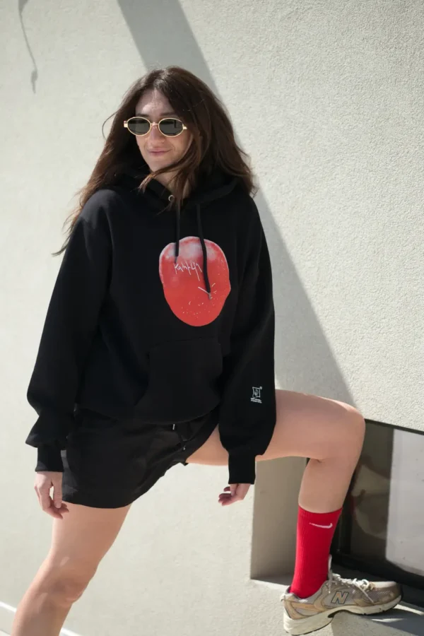 Hoodie Κόκκινη Καλημέρα σε χρώμα μαύρο - Image 2