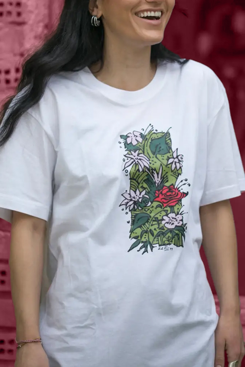 Κοντομάνικη Μπλούζα Λουλούδια - Image 2